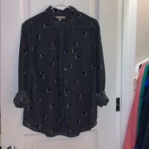 Banana republic Boston terrier blouse